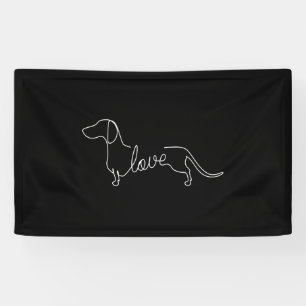 Dachshund Chiweenie Wiener Dog Love Art Sketch Banner