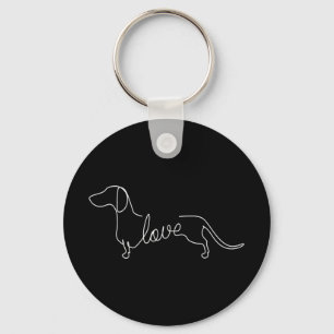 Dachshund Chiweenie Wiener Dog Love Art Sketch Key Ring