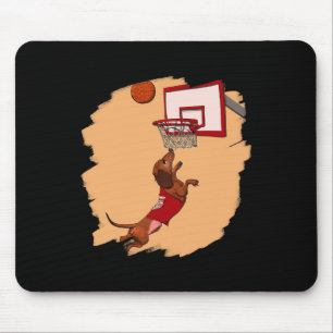 Dachshund Chiweenie Wiener Dog Playing Basketball  Mouse Pad