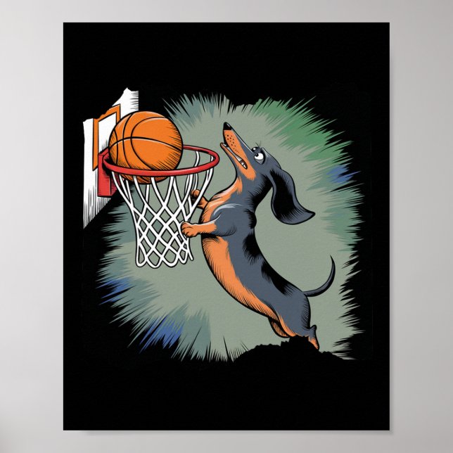 Dachshund Chiweenie Wiener Dog Playing Sketll Funn Poster (Front)