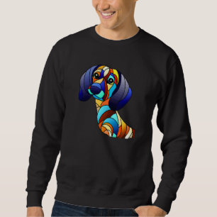 Dachshund Chiweenie Wiener Dog Stained Glass Style Sweatshirt