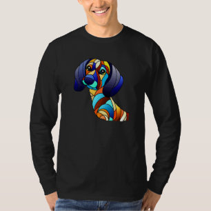 Dachshund Chiweenie Wiener Dog Stained Glass Style T-Shirt