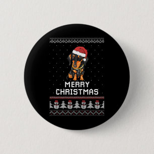 Dachshund Christmas 6 Cm Round Badge