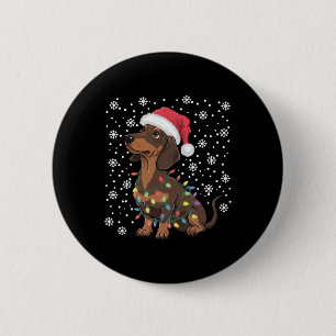 Dachshund Christmas 6 Cm Round Badge