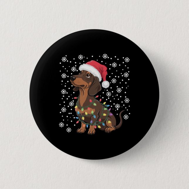 Dachshund Christmas  6 Cm Round Badge (Front)