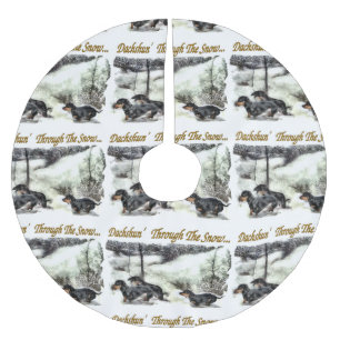 Dachshund Christmas Brushed Polyester Tree Skirt