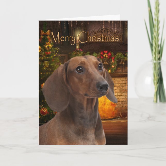 Dachshund Christmas Card (Front)