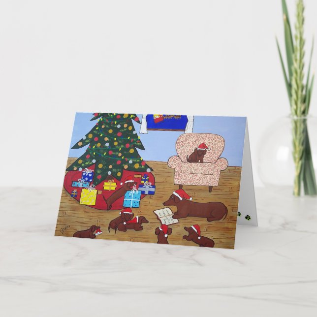Dachshund Christmas Card (Front)
