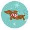 Dachshund Christmas Card Envelope Seal Doxie Snow