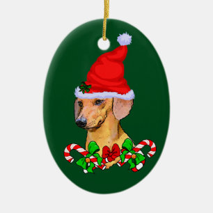 Dachshund Christmas Ceramic Tree Decoration