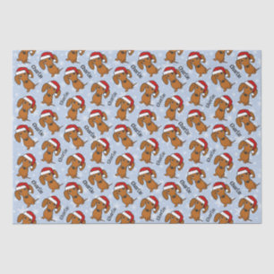 Dachshund Christmas Custom Name Cute Wiener Dog Tissue Paper