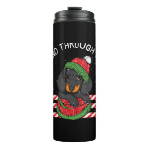 Dachshund Christmas Delight Zipped Hoodie Thermal Tumbler
