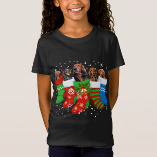 Dachshund Christmas Dog Cute Socks Xmas T-Shirt