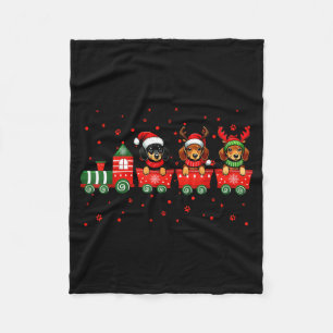 Dachshund Christmas Dog Lights Santa Xmas Pet Dog  Fleece Blanket