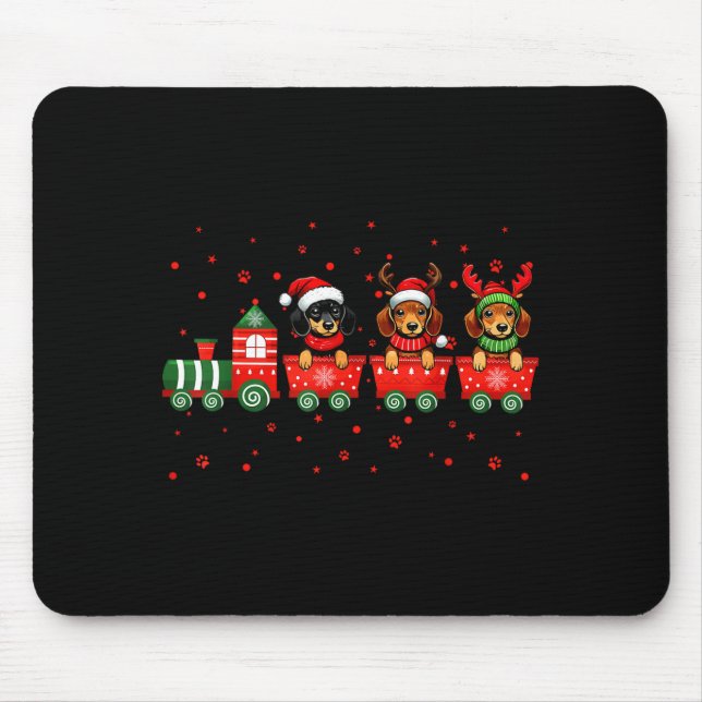 Dachshund Christmas Dog Lights Santa Xmas Pet Dog  Mouse Pad (Front)