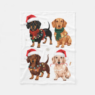 Dachshund Christmas Dog Mom Lover Xmas Gift  Fleece Blanket