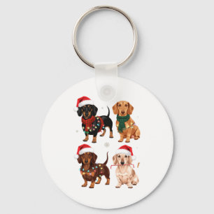 Dachshund Christmas Dog Mom Lover Xmas Gift Key Ring