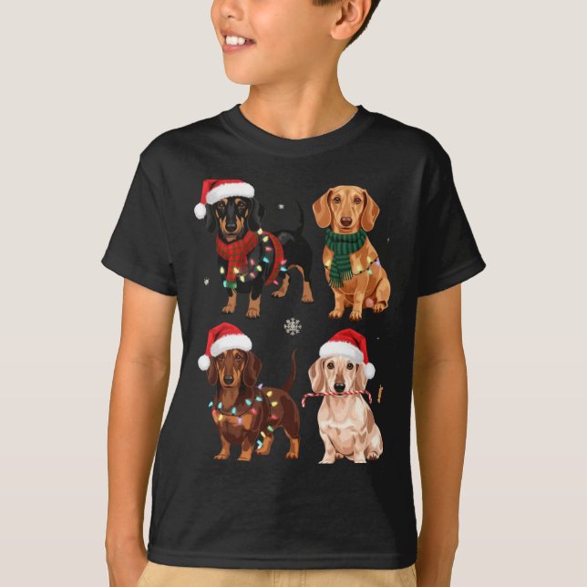 Dachshund Christmas Dog Mom Lover Xmas Gift  T-Shirt (Front)