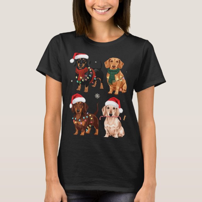 Dachshund Christmas Dog Mom Lover Xmas Gift  T-Shirt (Front)