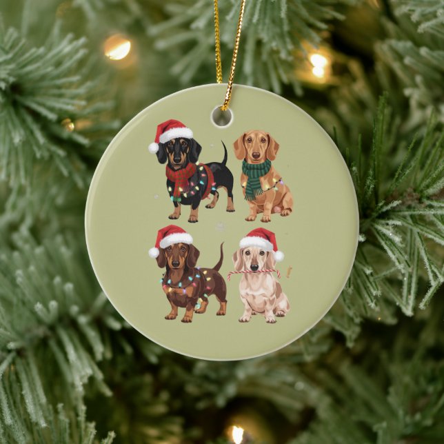 Dachshund Christmas Dog Mum Lover Xmas Gift Ceramic Tree Decoration (Tree)
