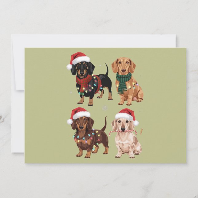 Dachshund Christmas Dog Mum Lover Xmas Gift Holiday Card (Front)