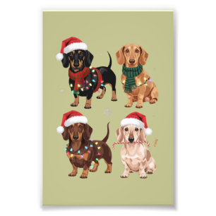 Dachshund Christmas Dog Mum Lover Xmas Gift Photo Print