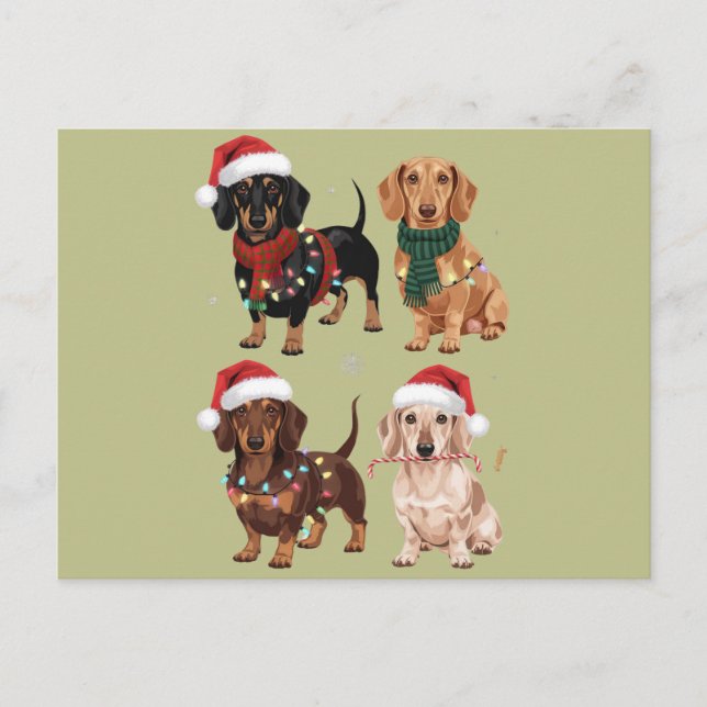 Dachshund Christmas Dog Mum Lover Xmas Gift Postcard (Front)