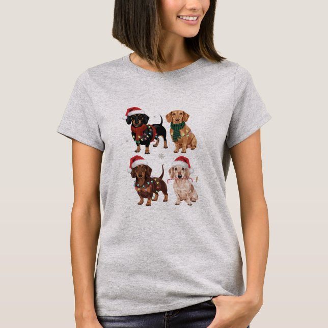 Dachshund Christmas Dog Mum Lover Xmas Gift T-Shirt (Front)