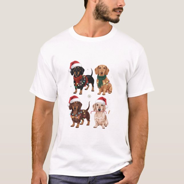 Dachshund Christmas Dog Mum Lover Xmas Gift T-Shirt (Front)