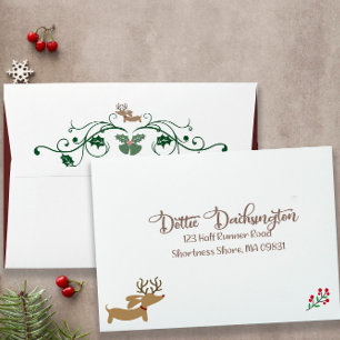 Dachshund Christmas Envelopes Merry Doxie