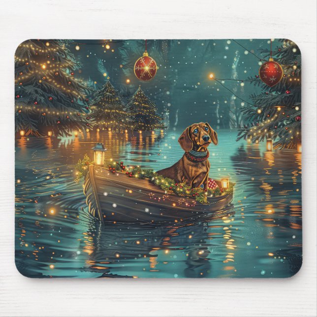 Dachshund Christmas Festive Voyage  Mouse Pad (Front)
