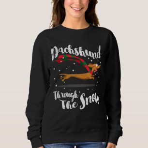 Dachshund Christmas Gif Through The Snow Sweatshirt
