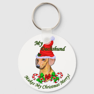 Dachshund Christmas Gifts Key Ring