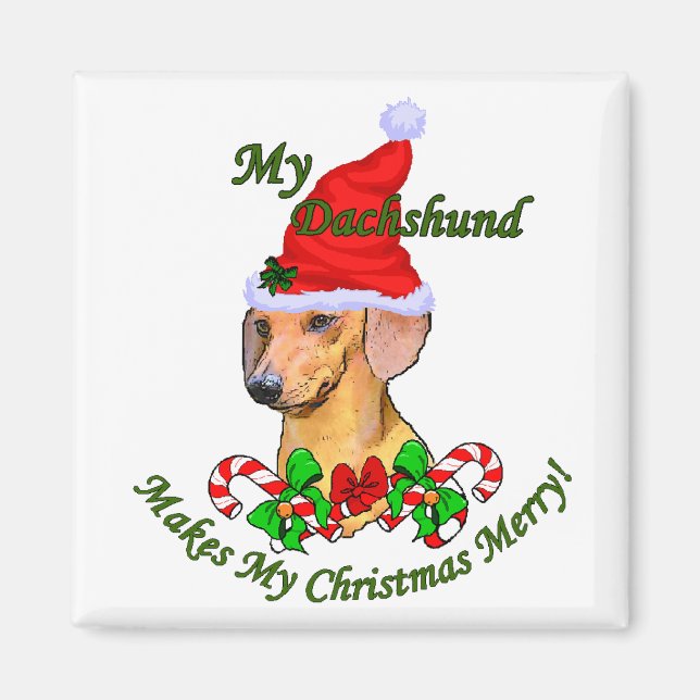 Dachshund Christmas Gifts Magnet (Front)