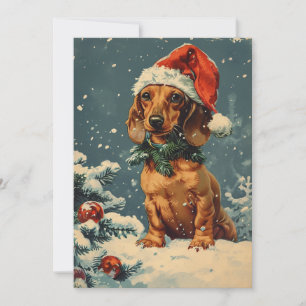 Dachshund Christmas  Holiday Card