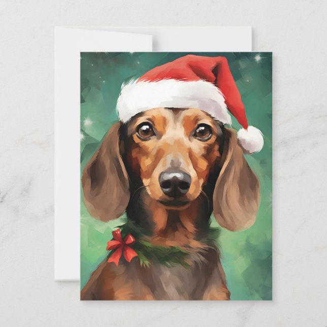 Dachshund Christmas Holiday Card (Front)