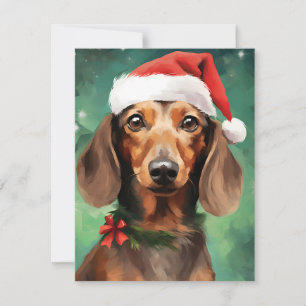 Dachshund Christmas Holiday Card