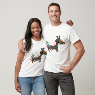 Dachshund Christmas Lights Reindeer Antlers Dog T-Shirt