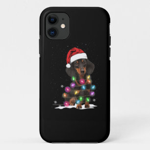 Dachshund Christmas Lights With Snow Case-Mate iPhone Case