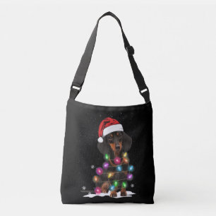 Dachshund Christmas Lights With Snow Crossbody Bag