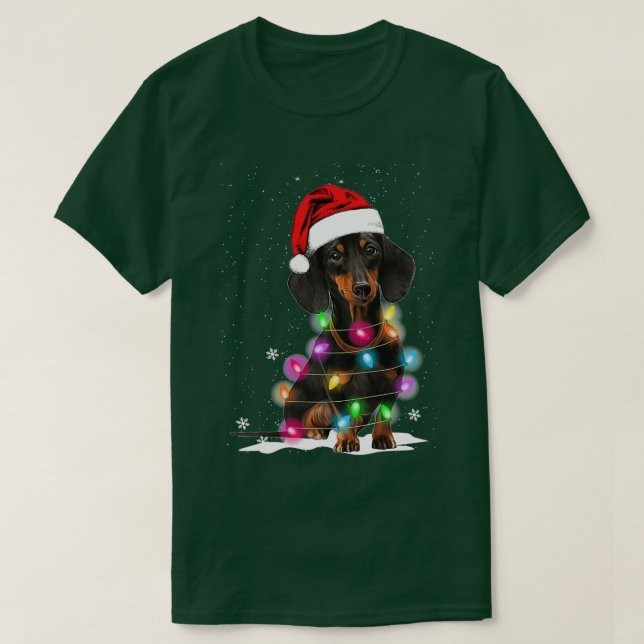 Dachshund Christmas Lights With Snow Sweater  (Design Front)