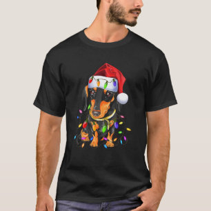 Dachshund Christmas Loves Led Gifts Cute Dog Lover T-Shirt