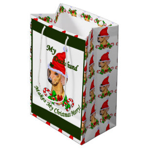 Dachshund Christmas Merry Medium Gift Bag