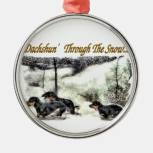 Dachshund Christmas Metal Tree Decoration