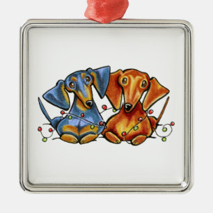 Dachshund Christmas Metal Tree Decoration