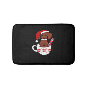 Dachshund Christmas Mustache Coffee Mug Classic T- Bath Mat