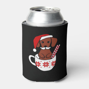 Dachshund Christmas Mustache Coffee Mug Classic T- Can Cooler