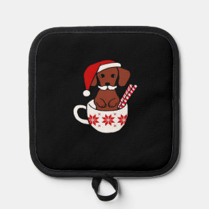 Dachshund Christmas Mustache Coffee Mug Classic T- Pot Holder