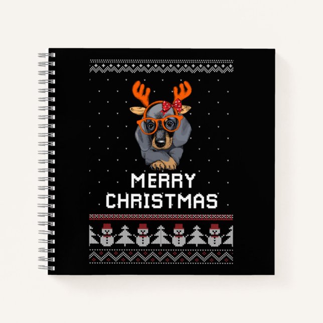 Dachshund Christmas Notebook (Front)