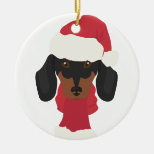 Dachshund Christmas Ornament. Snowflake Decoration